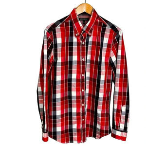 Banana Republic Non-Iron Tailor Fit Plaid Long‎ Sleeve Dress Shirt Men's Sz M